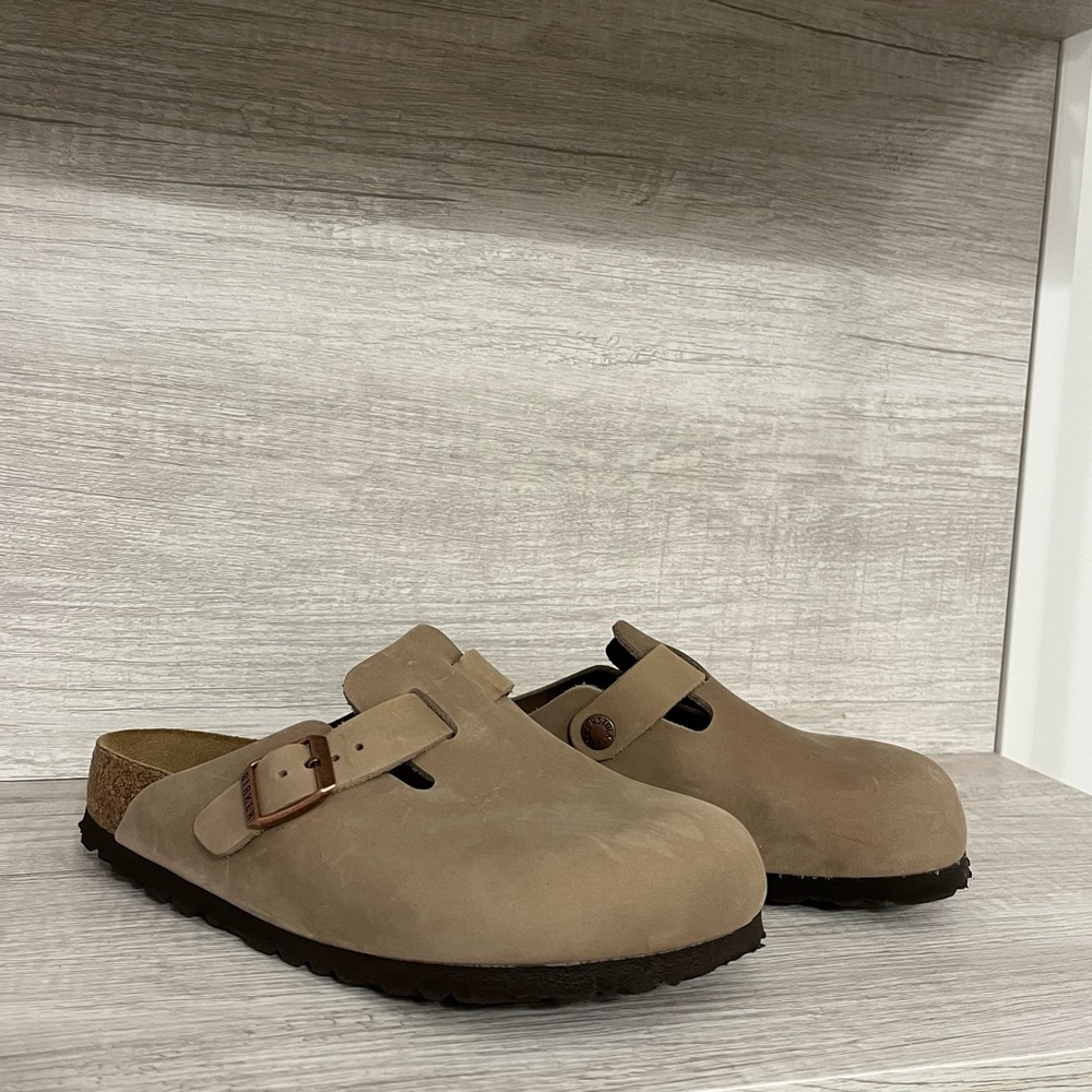 Birkenstocks Boston Soft Footbed in Tobacco Brown Oiled Leather 36 Wide/Regular